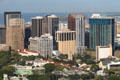 View of downtown Honolulu highrises from rim of Punchbowl Crater. Honolulu, HI.