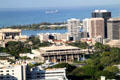 Highrises around Hawaii State Capitol. Honolulu, HI.
