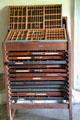 Drawers of type for printing at Mission House Museum. Honolulu, HI.