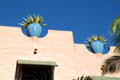 Potted plants atop The Royal Hawaiian Hotel. Waikiki, HI.
