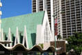 Triangular arches of St. Augustine Catholic Church. Waikiki, HI.