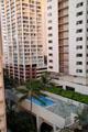 Swimming pool tucked in among Waikiki condos. Waikiki, HI.
