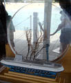 Model of Atlantis XIV submarine with sample of thick glass for viewports. Waikiki, HI.
