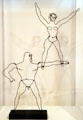 Hi! wire sculpture by Alexander Calder at Honolulu Academy of Arts. Honolulu, HI.