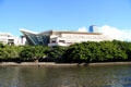 Hawaii Convention Center over Ala Wai Canal. Honolulu, HI.