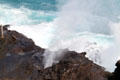Spray rises from Halona Point Blowhole. HI.