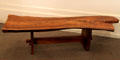 Koa wood bench at Kualoa Ranch. HI.