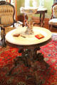 Parlor table at Dodge House. Council Bluffs, IA.