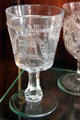 Liberty Bell pressed glass goblet made for 1876 Centennial Exhibition in Philadelphia at Beresheim House. Council Bluffs, IA.