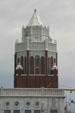 Octagonal tower detail of Equitable Life Insurance building. Des Moines, IA.