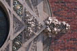 Terra cotta decoration to right of rose window of Merchants' National Bank. Grinnell, IA.