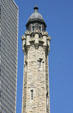 Top of Old Water Tower, the only structure to survive the Great Chicago fire since it was the one with water to fight the fire. Chicago, IL.