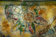 Marc Chagall's mosaic detail of sunburst with young couple at Chase Tower. Chicago, IL.