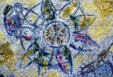 Marc Chagall's mosaic detail of sunburst with young couple at Chase Tower. Chicago, IL.