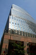 Flat side meets round facade of James R. Thompson Center. Chicago, IL.