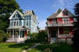 Queen Anne houses across the street from F.L. Wright's home & studio. Oak Park, IL