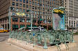 Paris subway entrance now transplanted to serve as a Metra station entrance. Chicago, IL.