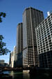 Chicago Mercantile Exchange Center over Chicago River. Chicago, IL.