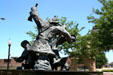 Chicago Fire Department memorial beside Union Stockyards Gate. Chicago, IL.