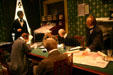 Diorama of debate over Emancipation Proclamation at Abraham Lincoln Presidential Museum. Springfield, IL.