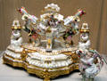 Porcelain centerpiece with oil or vinegar cruets modeled by Johann Joachim Kändler for Meissen Porcelain Manufactory of Germany at Art Institute of Chicago. Chicago, IL.