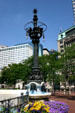 Lamp stand with bears & buffalo at Civil War Memorial. Indianapolis, IN.