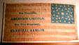 Flag promoting election of Abraham Lincoln & Hannibal Hamlin. Indianapolis, IN.