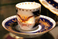 Benjamin Harrison's White House Haviland porcelain cup & saucer with corn stalk border at Benjamin Harrison Presidential Site. Indianapolis, IN.
