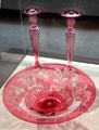 Glass console set by Steuben at Wichita Art Museum. Wichita, KS.