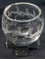 Engraved lead glass Gazelle Bowl by Sidney Waugh of Steuben at Wichita Art Museum. Wichita, KS.