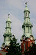 Mother of God Roman Catholic Church spires. Covington, KY.