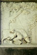 Daniel Boone grave shows relief of woman milking cow. Frankfort, KY.