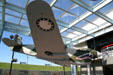 Flying Tiger teeth on P-40N Warhawk prop fighter at Veterans Memorial Museum. Baton Rouge, LA