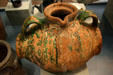 French pottery oil jug at Cabildo Museum. New Orleans, LA.