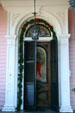 Front door detail of Musson - Bell House in Garden District. New Orleans, LA.