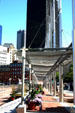 Covered walkway on Boston City Hall Plaza. Boston, MA.
