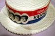 Win with Kennedy straw hat in JFK Library. Boston, MA.