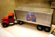 Teamsters model truck once used by the Kennedy's as evidence of Teamster Union corruption during Senate hearings in JFK Library. Boston, MA.