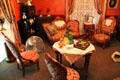 Settee & chairs in red parlor at Fall River Historical Society Museum. Fall River, MA.