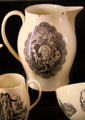 Creamware pottery jug with bust of George Washington ringed by 15 State names at New Bedford Whaling Museum. New Bedford, MA.