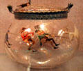 Glass bowl painted with leprechauns at New Bedford Whaling Museum. New Bedford, MA.