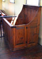 Witness box in Courtroom of 1749 Court House Museum. Plymouth, MA.
