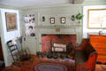 Paneled fireplace in Jabez Howland House. Plymouth, MA