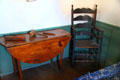 Drop-leaf table & ladder-back armchair at Jabez Howland House. Plymouth, MA.