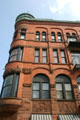 Victorian Romanesque building on corner of Court Square. Springfield, MA.
