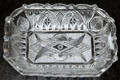 Pressed glass Gothic arch dish by Boston & Sandwich Glass Co. at Sandwich Glass Museum. Sandwich, MA.