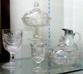 Lincoln drape pressed glass to mourn the death of President Lincoln by Boston & Sandwich Glass Co. at Sandwich Glass Museum. Sandwich, MA.