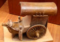 Chinese Tang Dynasty earthenware bullock-cart with grooms at Museum of Fine Arts. Boston, MA.