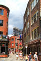 View up Marshall St. near Faneuil Hall Market. Boston, MA.