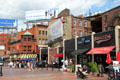 Cross St. streetscape at Salem St. in Boston North End. Boston, MA.